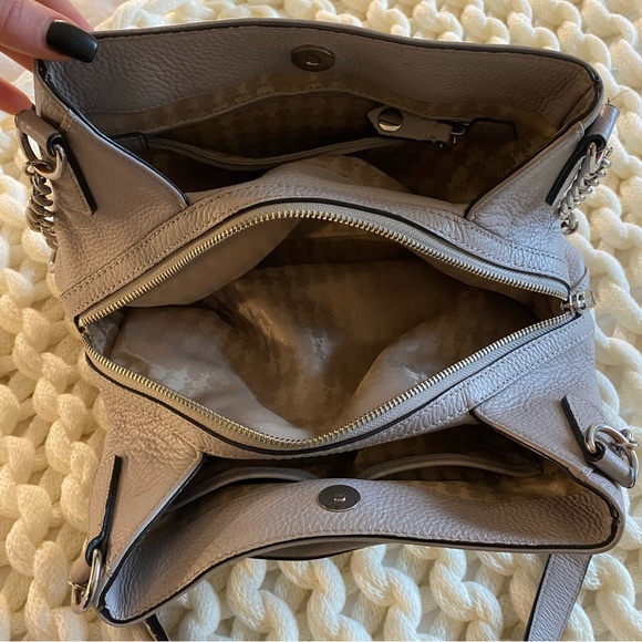 Karl Lagerfeld Paris Bouquet Triple Entry Leather Tote Bag in Storm Cloud - Picture 7 of 9